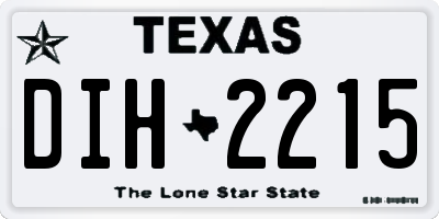 TX license plate DIH2215
