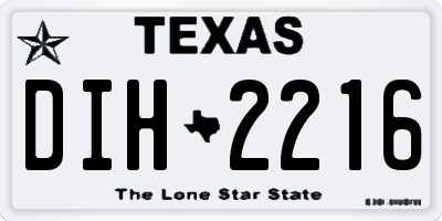 TX license plate DIH2216