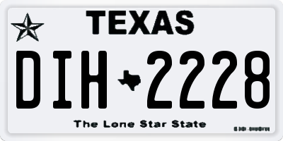 TX license plate DIH2228