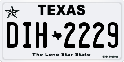 TX license plate DIH2229