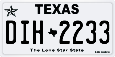 TX license plate DIH2233