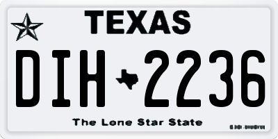 TX license plate DIH2236