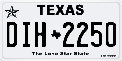 TX license plate DIH2250