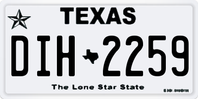 TX license plate DIH2259