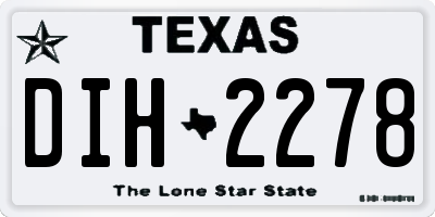 TX license plate DIH2278