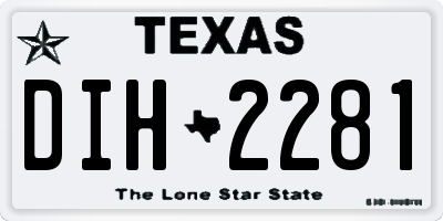 TX license plate DIH2281