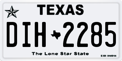 TX license plate DIH2285