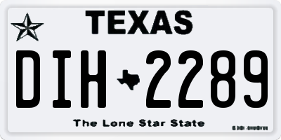 TX license plate DIH2289