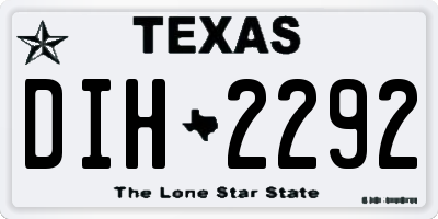 TX license plate DIH2292