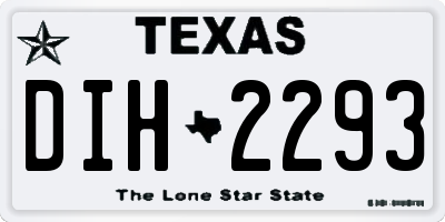TX license plate DIH2293