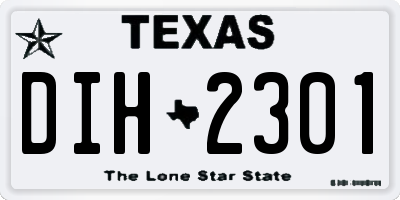 TX license plate DIH2301
