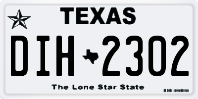 TX license plate DIH2302