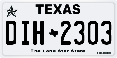 TX license plate DIH2303