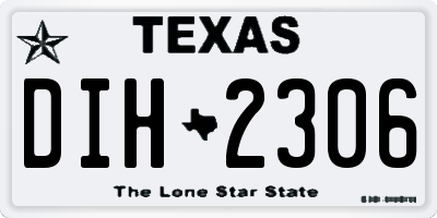 TX license plate DIH2306