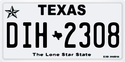 TX license plate DIH2308