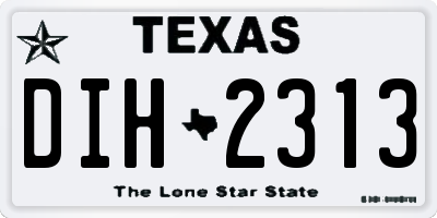 TX license plate DIH2313
