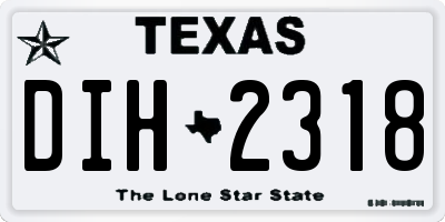TX license plate DIH2318
