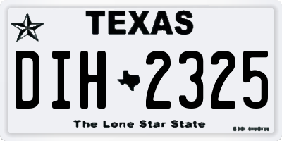 TX license plate DIH2325