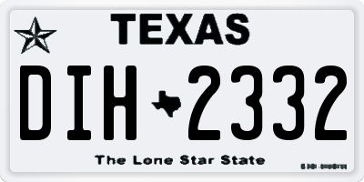 TX license plate DIH2332