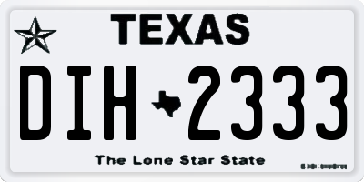 TX license plate DIH2333