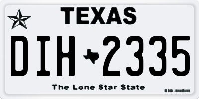 TX license plate DIH2335