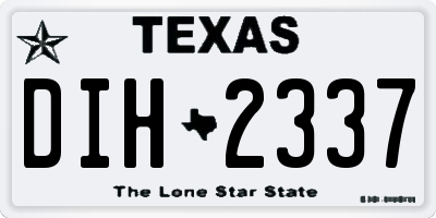 TX license plate DIH2337