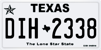 TX license plate DIH2338