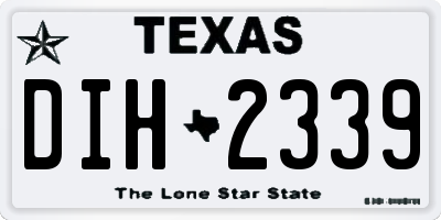 TX license plate DIH2339