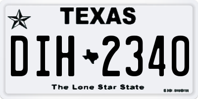 TX license plate DIH2340