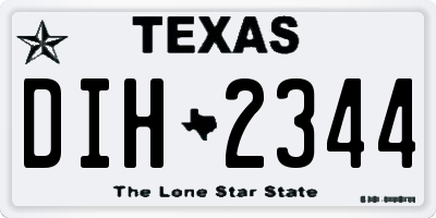 TX license plate DIH2344