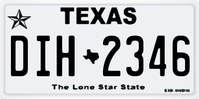 TX license plate DIH2346