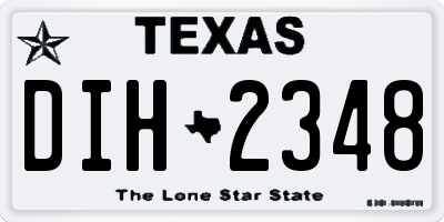 TX license plate DIH2348