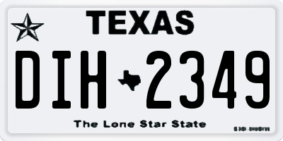 TX license plate DIH2349