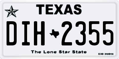 TX license plate DIH2355