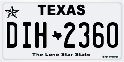 TX license plate DIH2360