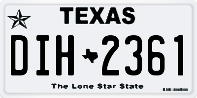 TX license plate DIH2361