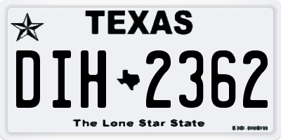TX license plate DIH2362