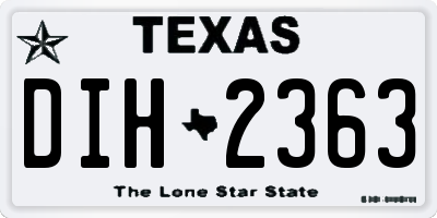 TX license plate DIH2363