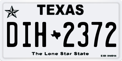 TX license plate DIH2372