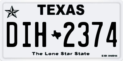 TX license plate DIH2374