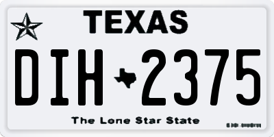 TX license plate DIH2375