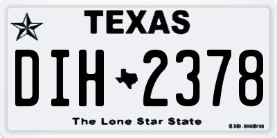 TX license plate DIH2378
