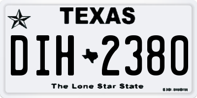 TX license plate DIH2380
