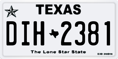 TX license plate DIH2381