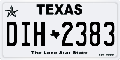TX license plate DIH2383