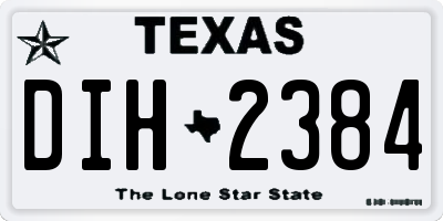 TX license plate DIH2384