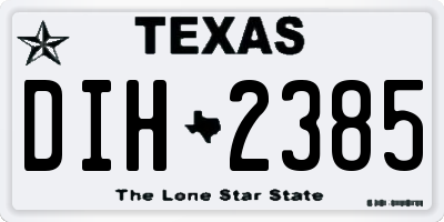 TX license plate DIH2385