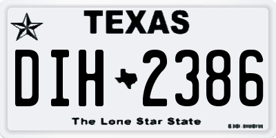 TX license plate DIH2386