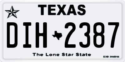 TX license plate DIH2387