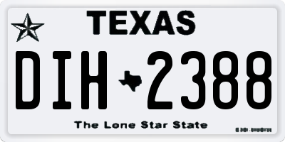 TX license plate DIH2388
